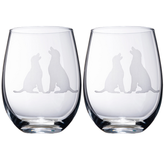 Labrador Stemless Wine Glasses Set Of 2 By Dog Lover Golden Retriever Glass Gifts Fo