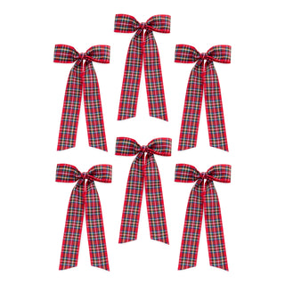 Season’s Greetings Plaid Bow Clip Set