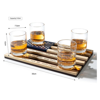 2nd Amendment American Flag Bullet Glasses Premium Barware Gift
