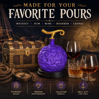 Fruit Whiskey Wine Decanter 34 Oz Anime Pirate Devil Colored Barware Anime Merch Purple Gold Fruit O