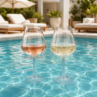 Unbreakable Stemmed Wine Glasses Tritan Acrylic Set Of 2 European Style Crystal Drinkware 18OZ