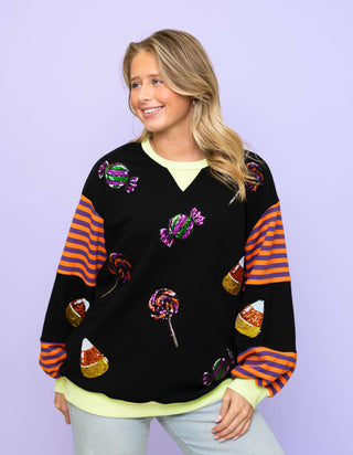 Candy-Coated Halloween Sequin Pullover