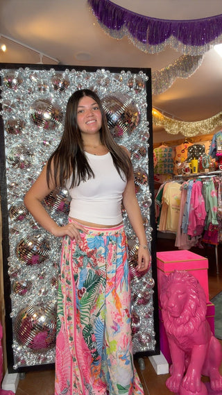 Solar Bloom Satin Pants