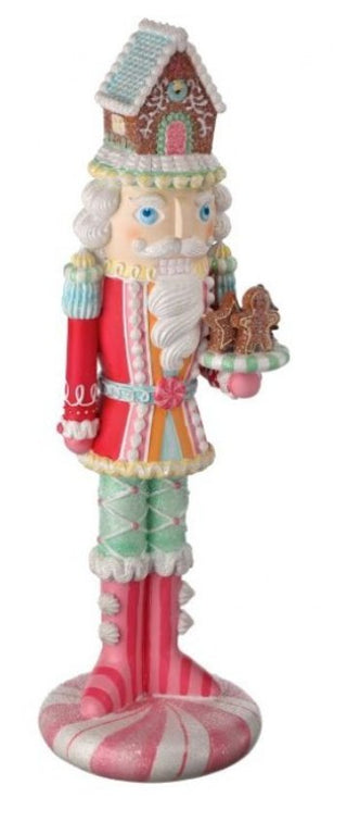 18" RESIN CANDY NUTCRACKER W/CAKE - Boutique Bella BellaNutcracker