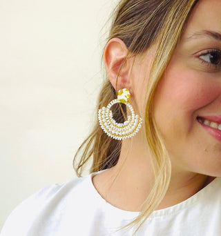 Corales White Earrings