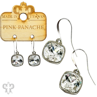 Square crystal earring with 12mm crystals from Swarovski®