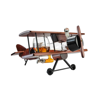 Whiskey Decanter Airplane Set Premium Barware Gift Elegant Drinkware Collection