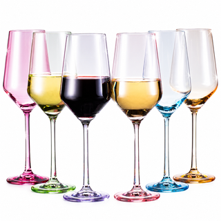 Colored Wine Glasses Premium Barware Gift Elegant Drinkware Collection
