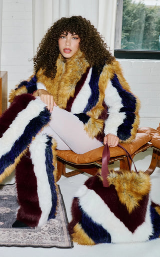CONFIDANTE-MULTI FAUX FUR HANDBAG