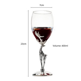 Stag Antler Set Of 2 Wine Glasses 9h Wine Glasses Set For Any Home Bar Luxury Glass Stag Deer Figuri