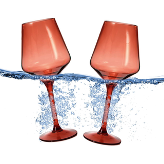 Floating Wine Glasses For Pool Set Of 2 15 Oz Shatterproof Poolside Wine Glasses Tritan Plastic Reus