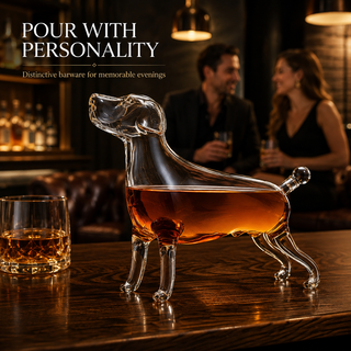 Dog Whiskey And Wine Decanter Premium Barware Gift Elegant Drinkware Collection