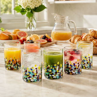Hand Blown Mexican Drinking Glasses Premium Barware Gift Elegant Drinkware Collection