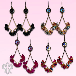 Teardrop earring with fluted beads and Austrian crystal - LC