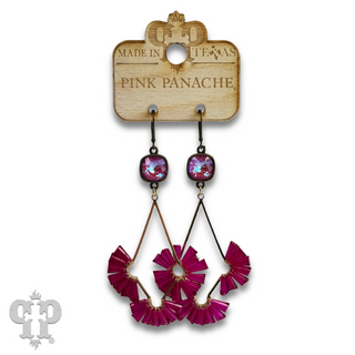 Teardrop earring with fluted beads and Austrian crystal - LC