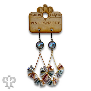 Teardrop earring with fluted beads and Austrian crystal - LC