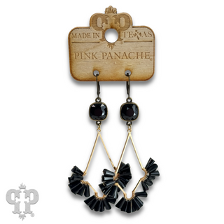 Teardrop earring with fluted beads and Austrian crystal - LC
