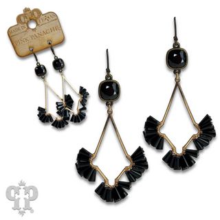 Teardrop earring with fluted beads and Austrian crystal - LC