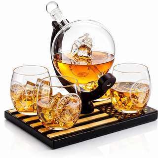 Marine Whiskey Decanter Set Premium Barware Gift Elegant Drinkware Collection