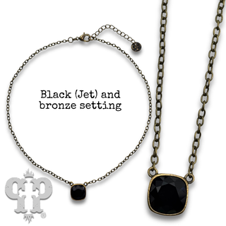 Square crystal from Swarovski® chain necklace, 12mm
