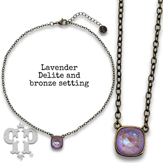 Square crystal from Swarovski® chain necklace, 12mm