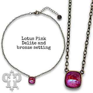 Square crystal from Swarovski® chain necklace, 12mm