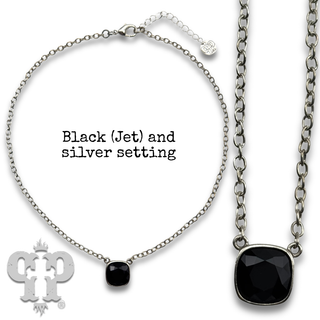 Square crystal from Swarovski® chain necklace, 12mm