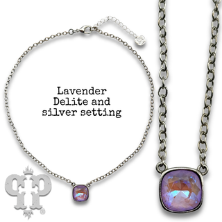 Square crystal from Swarovski® chain necklace, 12mm