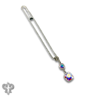 Double square Austrian crystal necklace
