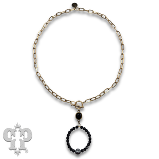 Pave rhinestone bead necklace, Austrian crystal