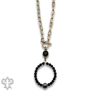 Pave rhinestone bead necklace, Austrian crystal