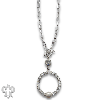 Pave rhinestone bead necklace, Austrian crystal