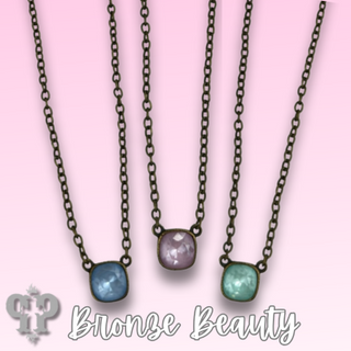 Square crystal from Swarovski® chain necklace, 10mm