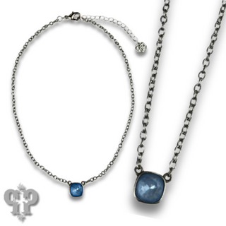 Square crystal from Swarovski® chain necklace, 10mm
