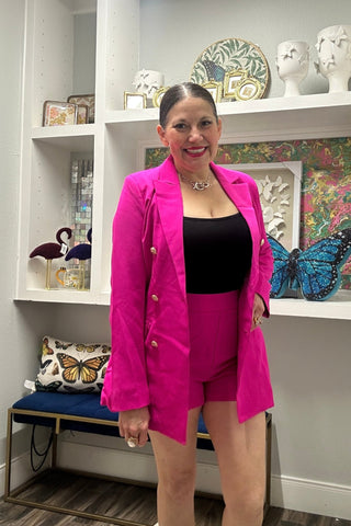 2 PCS Fitted Jacket and Shorts Set - Boutique Bella BellaSets