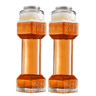 2 Set Dumbbell Beer Whiskey Glasses Giant Lifting Beers 26OZ Glass Large Weightlifti - Boutique Bella Bella