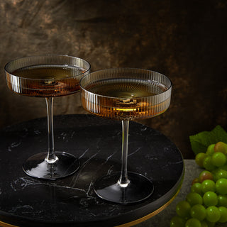 Ribbed Coupe Cocktail Glasses 8 Oz Set Of 2 Classic Manhattan Glasses For Cocktails Libbey Champagne