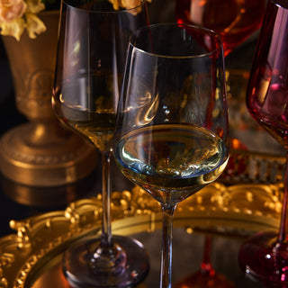 Colored New Wine Glass Set Large 12 Oz Glasses Set Of 6 Unique Italian Style Tall Stemmed For White
