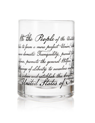 We The People American Flag Whiskey Glasses Political Rights Glassware Set Of 4 Hand Blown Old Fashi