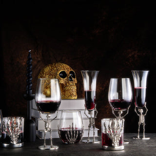 Skeleton Whiskey Glass Tumbler Single 10OZ Halloween Skeleton Glasses 4 3 H Goth Gifts Skeleton Gift