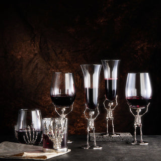 Stemless Skeleton Wine Glass Single 17OZ Halloween Skeleton Glasses 5 H Goth Gifts Skeleton Gifts Sk