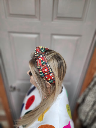 Holiday Headband Tartan Plaid