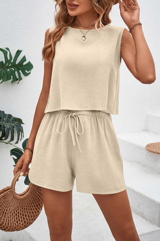 Apricot Cropped Top and Short Set