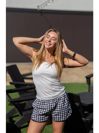 Go Getter Shorts- Black Gingham