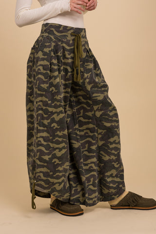 Camo Chic Ruched Wide-Legs