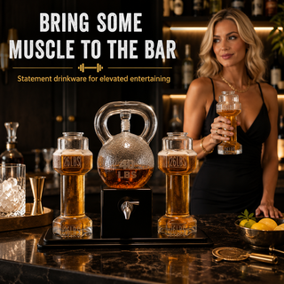 Kettlebell Whiskey Wine Decanter Set With Dumbbell Glasses Elegant Weightlifting Whiskey Decanter 10