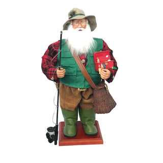 24″ Grandpa Fishing Claus - Boutique Bella BellaSanta Figurine