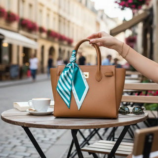 Sicily Stripes Teal Twirl & Tie Scarf