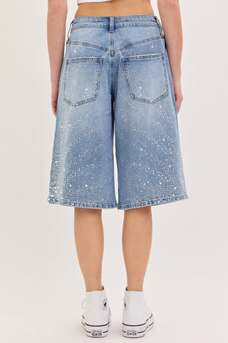 Cosmic Glam Denim Bermuda Shorts