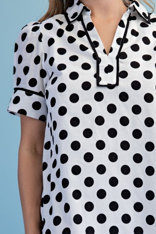 Polka Dot Collared Dress